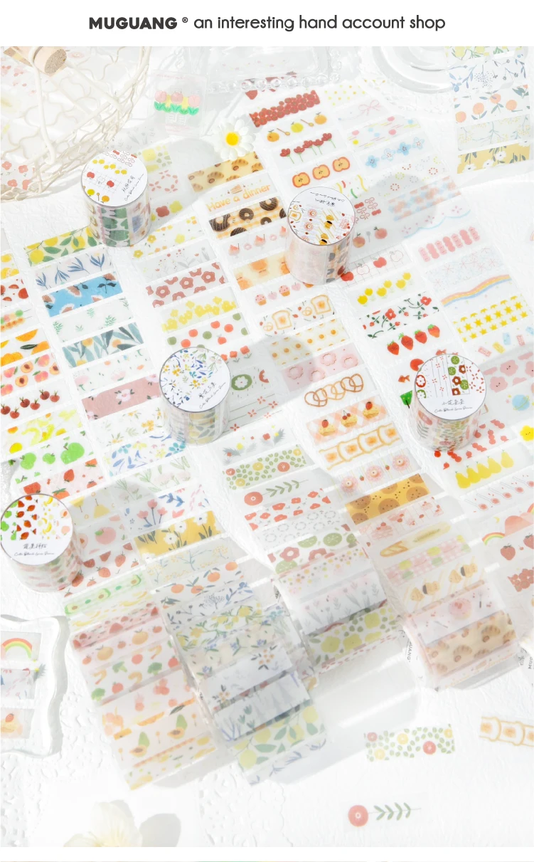 Journal GO 5x200cm INS Flower Sticker Tape for Collage Junk Journal Scrapbooking Decor Planner Card Album Handmade Masking Tape