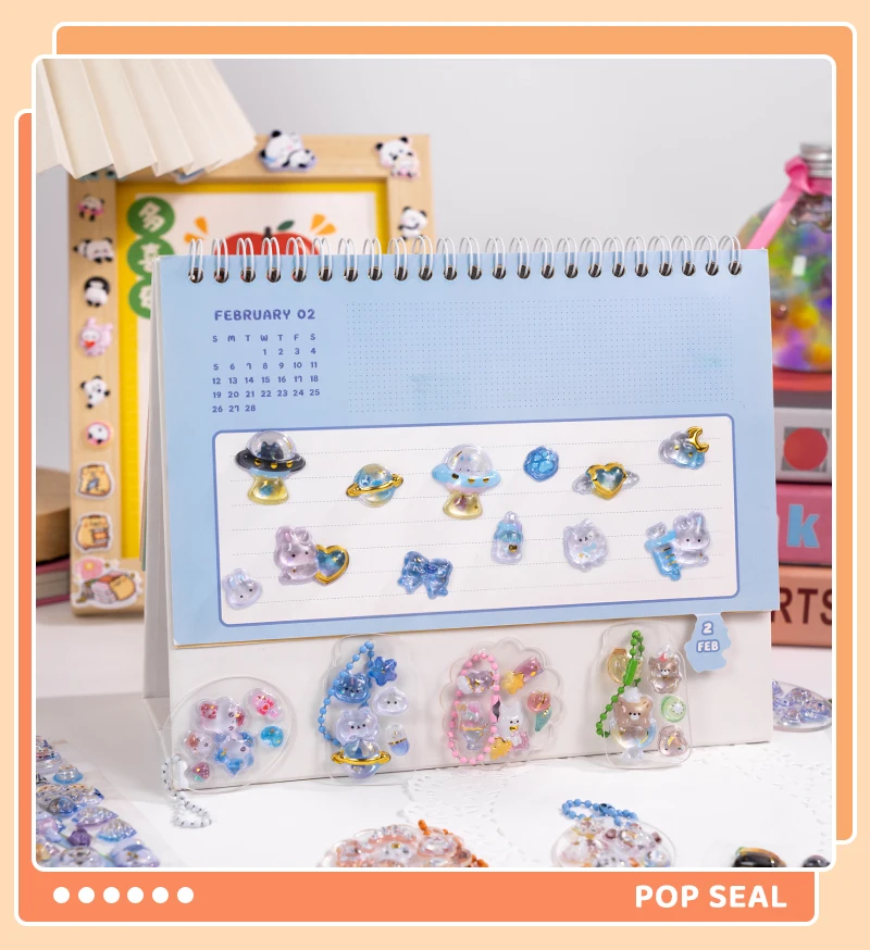Japanese Style Mini Sweet Drop 3D Relief Stickers Scrapbooking DIY Journaling Stationery Diary Decor Cute Stickers School Supply