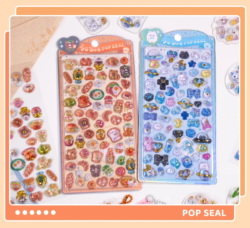 Japanese Style Mini Sweet Drop 3D Relief Stickers Scrapbooking DIY Journaling Stationery Diary Decor Cute Stickers School Supply