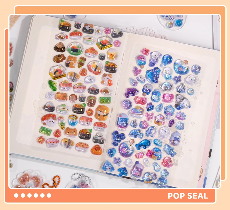 Japanese Style Mini Sweet Drop 3D Relief Stickers Scrapbooking DIY Journaling Stationery Diary Decor Cute Stickers School Supply