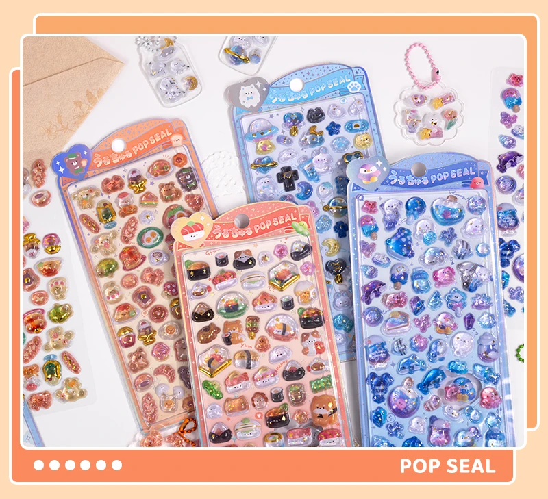 Japanese Style Mini Sweet Drop 3D Relief Stickers Scrapbooking DIY Journaling Stationery Diary Decor Cute Stickers School Supply