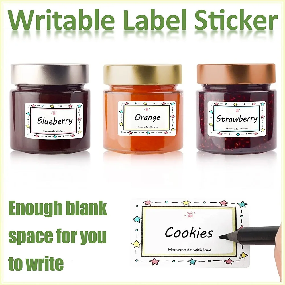 250Pcs Rectangle Canning Labels for Food Containers Jars Kitchen Restaurant Storage Organization, Can Write, 1' X 1.8'