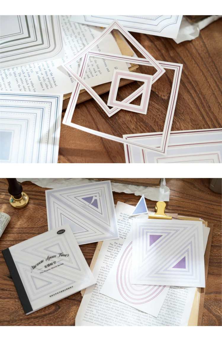 Journal GO 20pcs/lot Simple Scrapbooking Frame Stickers Junk Journal Planner Stationery Sticker Planner Decoration Boarder Label