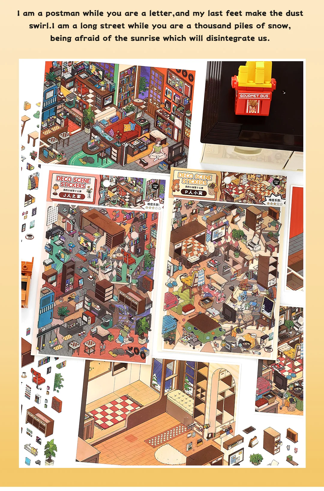 My Little Nest 15.0 Series Kawaii 3D Cartoon Miniature Scene Stickers DIY Hand Pasting Stacking Fun Scrapbook Stickers
