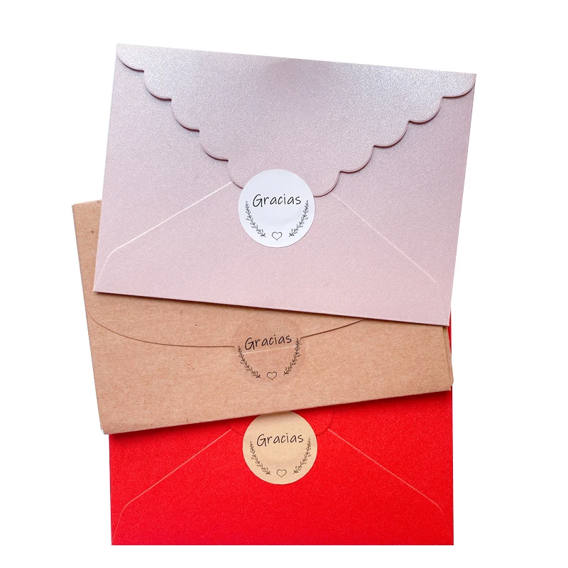 100Pcs Spanish Gracias Thank You Love Wreath Sealing Sticker DIY Decorative Stickers Gift Package Handmade 3.5CM