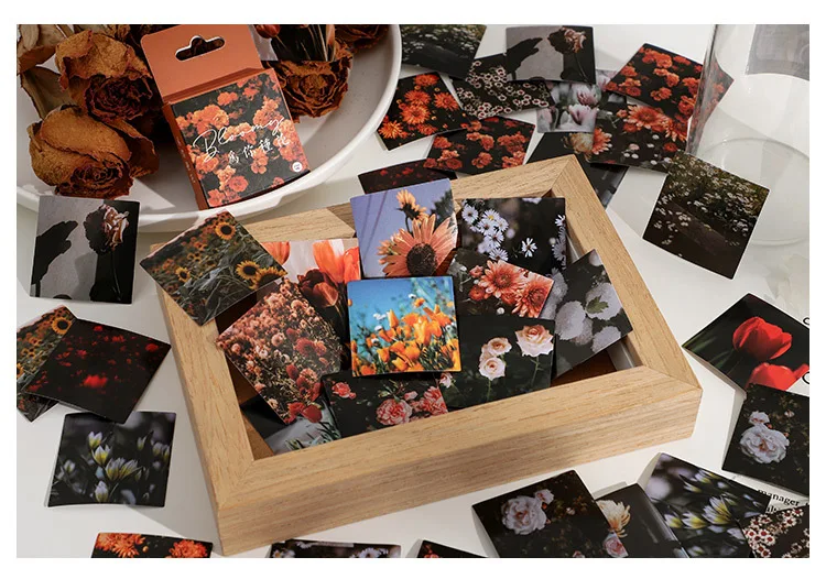 46 pcs Sunset film landscape Decorative Stickers Retro flower Scrapbooking Label Diary Stationery Album Phone Journal Planner