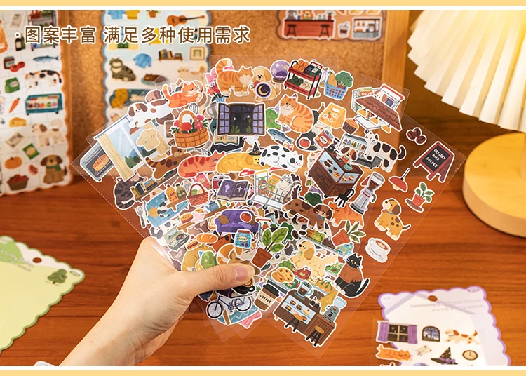 2sheets Small Daily Series Kawaii Cartoon Animal Die Cutting Stickers DIY Diary Scrapbook Aesthetics Stationery Stickers