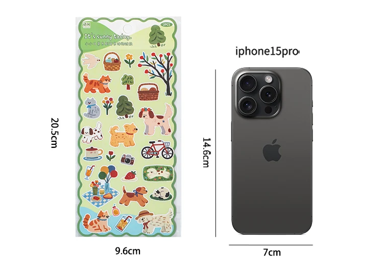 2sheets Small Daily Series Kawaii Cartoon Animal Die Cutting Stickers DIY Diary Scrapbook Aesthetics Stationery Stickers