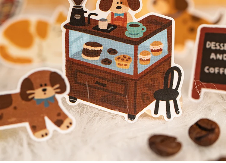 2sheets Small Daily Series Kawaii Cartoon Animal Die Cutting Stickers DIY Diary Scrapbook Aesthetics Stationery Stickers