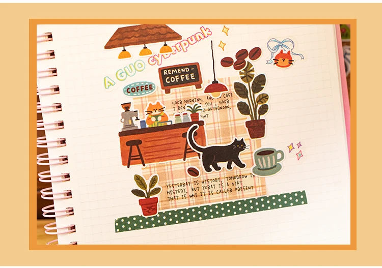 2sheets Small Daily Series Kawaii Cartoon Animal Die Cutting Stickers DIY Diary Scrapbook Aesthetics Stationery Stickers