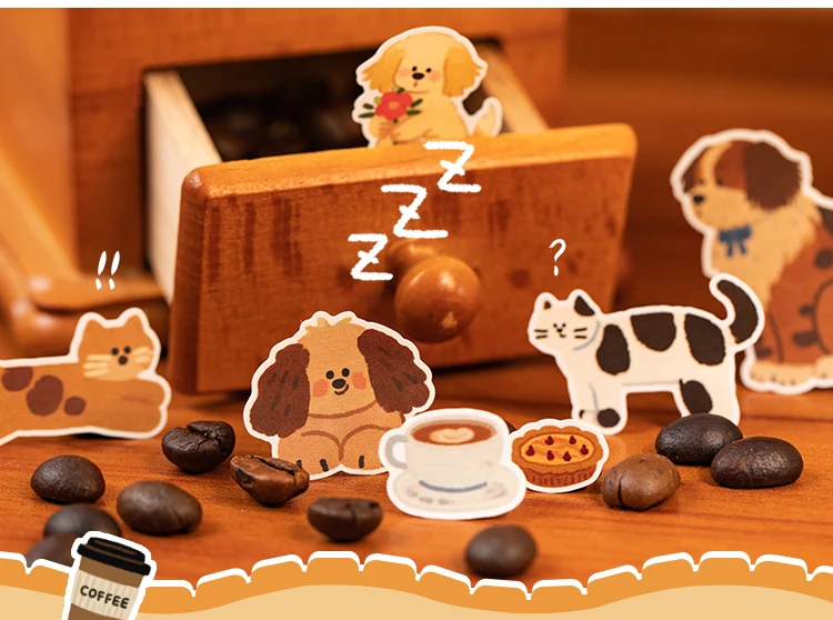 2sheets Small Daily Series Kawaii Cartoon Animal Die Cutting Stickers DIY Diary Scrapbook Aesthetics Stationery Stickers