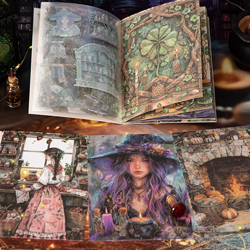 Mr. Paper 20pcs Magic Medicine Cabinet Series Dual-Material Die-Cut Sticker Book DIY Handbook Collage Calendar Notebook Journal