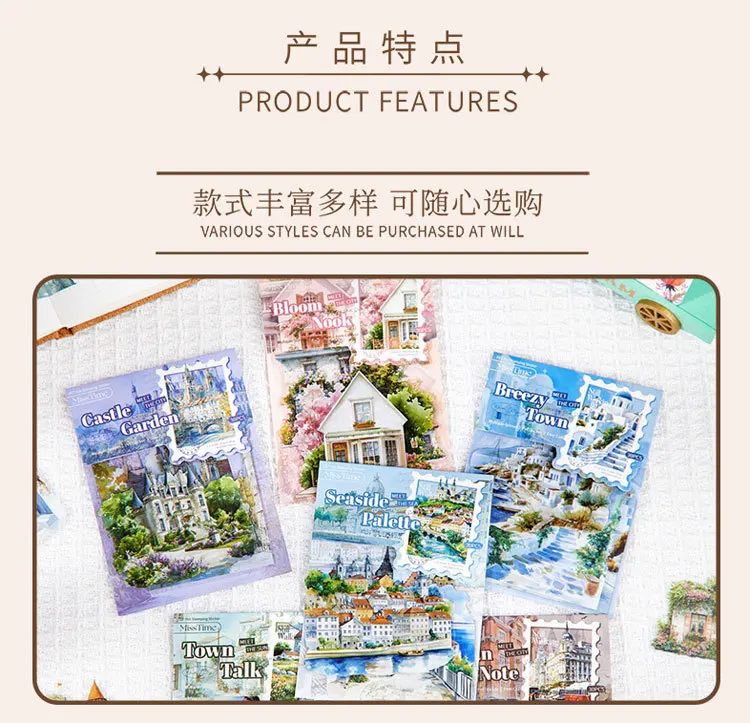 30pcs/1lot Kawaii Stationery Stickers Landscape Collection Language Junk Journaling Decorative Scrapbooking for Scrapbook
