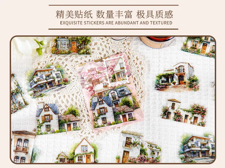 30pcs/1lot Kawaii Stationery Stickers Landscape Collection Language Junk Journaling Decorative Scrapbooking for Scrapbook