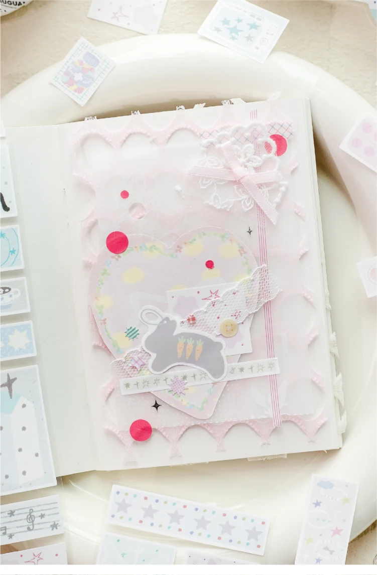 Journal GO 6x200cm Cute Scrapbooking Decorative Tape Stickers Greeting Card Journaling diy INS Style Masking Tape Stationery