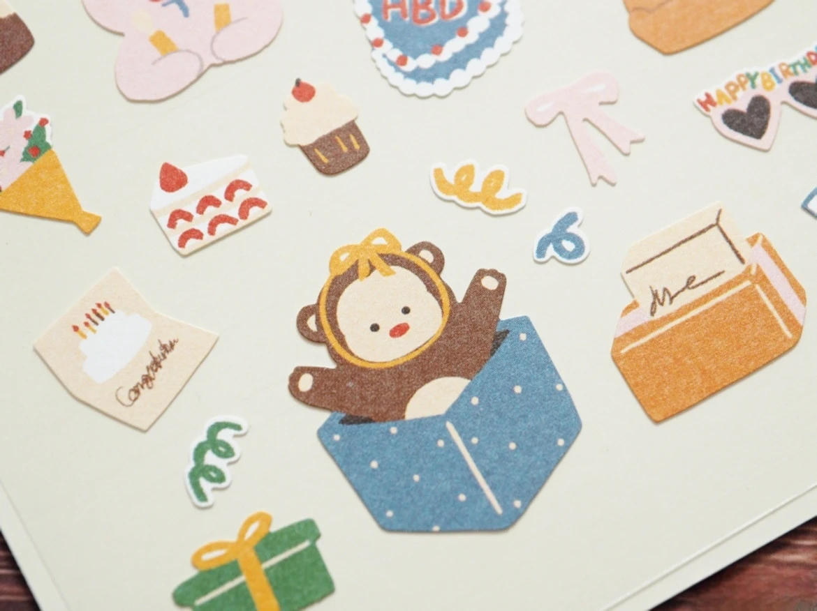Korean Import Suatelier Go Camping Puppy Party Day Stickers Scrapbooking Diy Journal Dairy Cute Decor Stationery Sticker