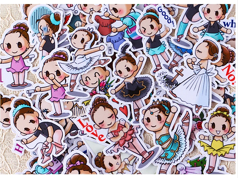 39pcs Creative Kawaii Self-made Ballet Girl Stickers/ Beautiful Stickers /decorative Sticker /DIY Craft Photo Albums