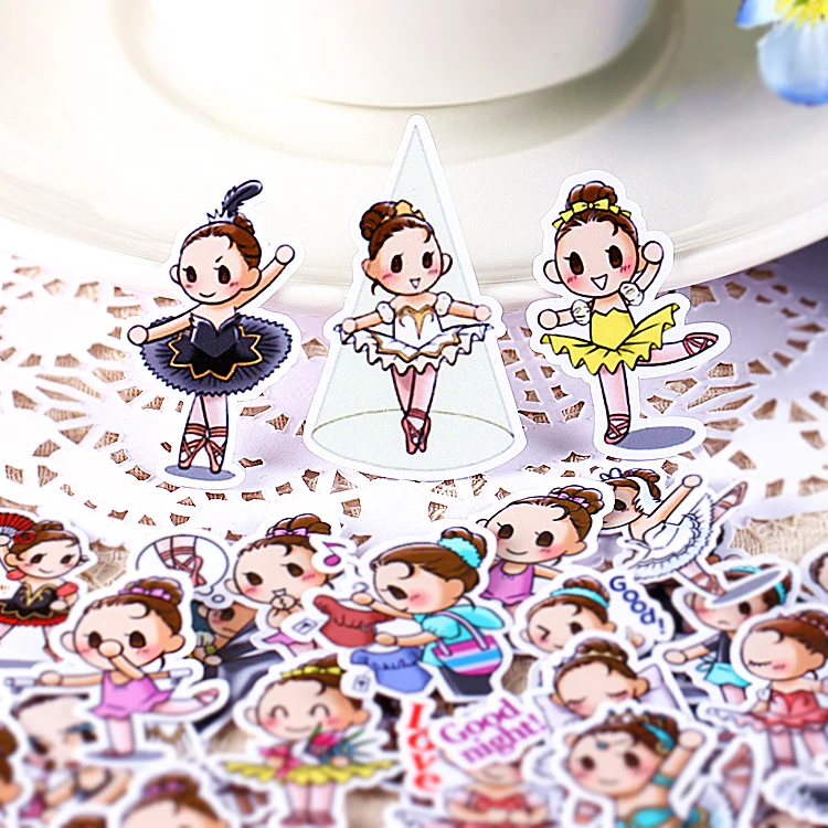 39pcs Creative Kawaii Self-made Ballet Girl Stickers/ Beautiful Stickers /decorative Sticker /DIY Craft Photo Albums