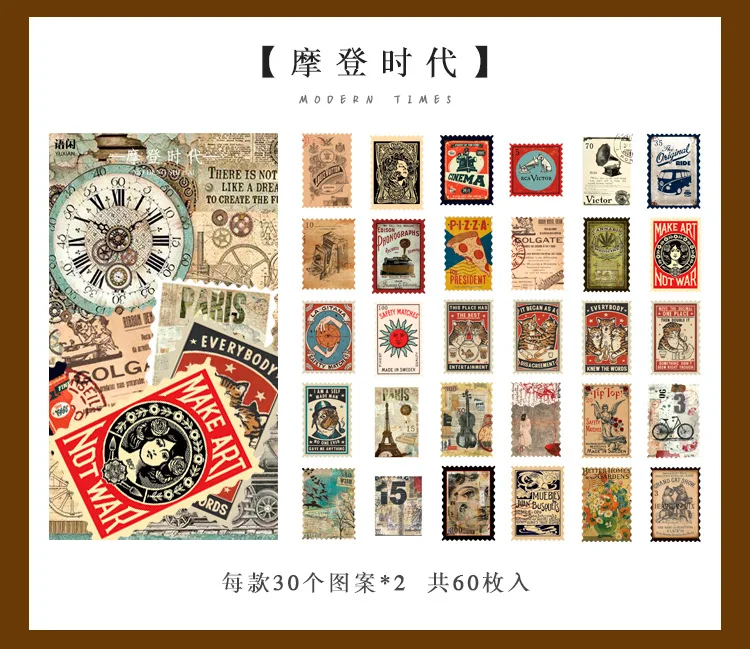 60pcs/lot Kawaii Stationery Stickers Retro mushroom Diary Planner Decorative Mobile Stickers Scrapbooking DIY Craft Stickers
