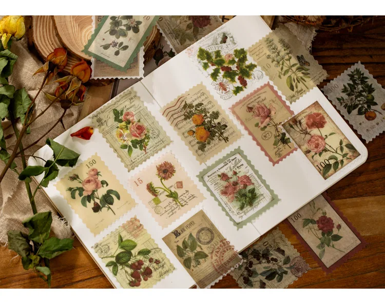 60pcs/lot Kawaii Stationery Stickers Retro mushroom Diary Planner Decorative Mobile Stickers Scrapbooking DIY Craft Stickers