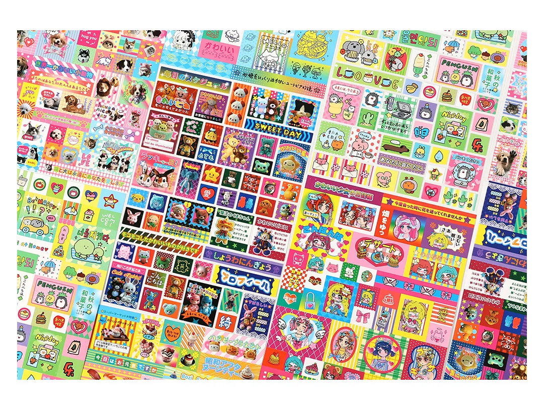 1 Sheet Rainbow Dream Series Kawaii Decorative Sticker Creative Collage DIY Diary Scrapbook Handmade Material Stationery Sticker