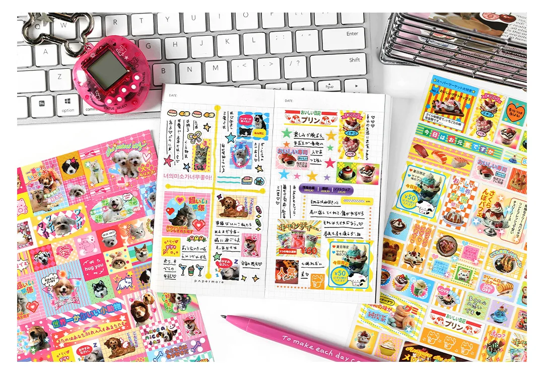 1 Sheet Rainbow Dream Series Kawaii Decorative Sticker Creative Collage DIY Diary Scrapbook Handmade Material Stationery Sticker