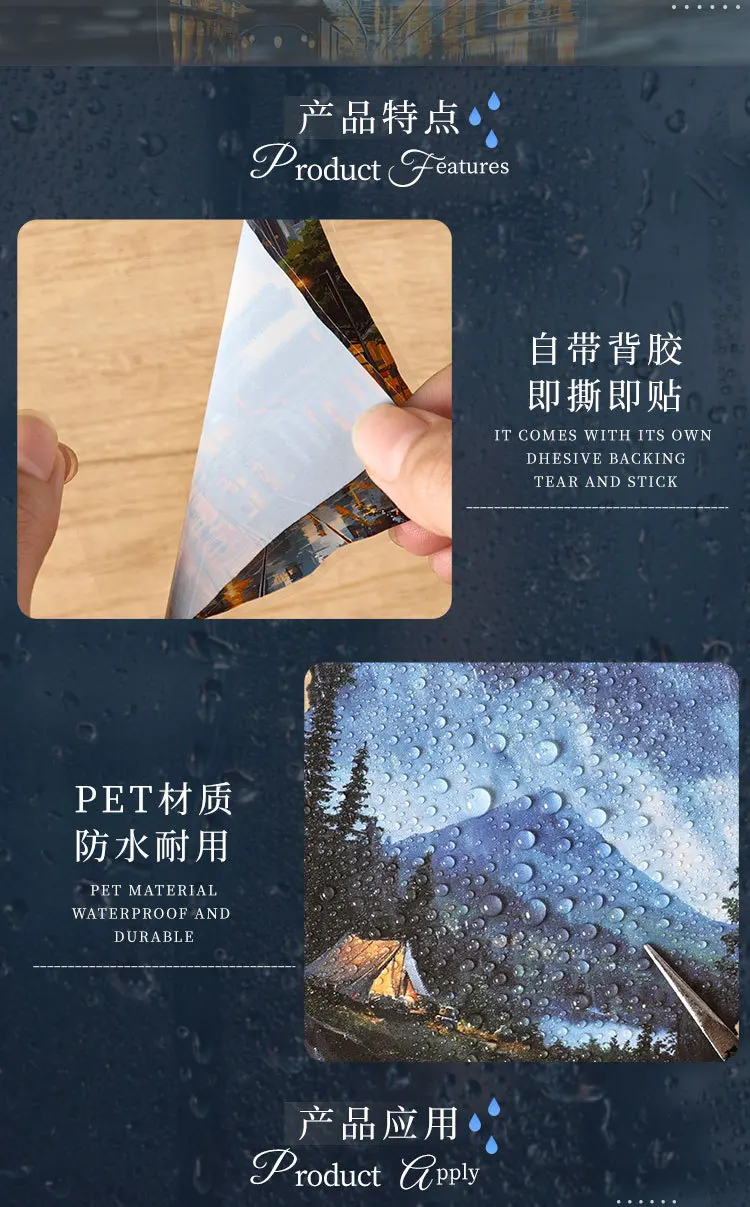 8pcs/lot Kawaii Stationery Stickers Hazy rainy season Diary Decorative Stickers Scrapbooking Craft Stickers