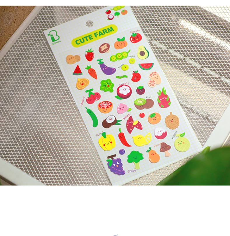 Korean BONITO Cute Farm Nylon Stickers Scrapbooking Diy Journal Diary Sticker Cute Decor Gift Stationery Sticker School Gifts