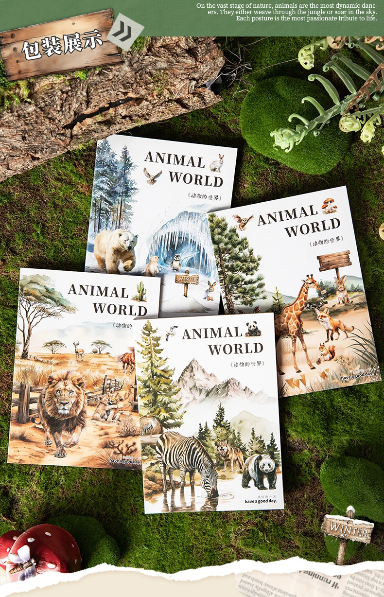 20sheets Cute Stationery Sticker Forest Animal Landscape PET Die Cutting Sticker Book Scrapbook DIY Decorative Material Sticker