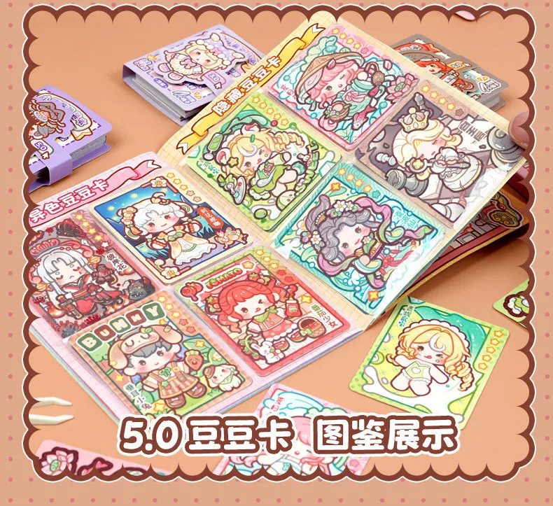 Kawaii Cute Girl Mini Pocket Dress-Up Stickers Book Creative DIY Scene Dress-Up Sticker Book for Children's Gifts and Rewards