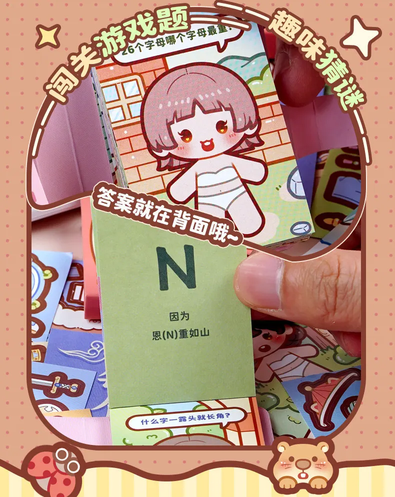 Kawaii Cute Girl Mini Pocket Dress-Up Stickers Book Creative DIY Scene Dress-Up Sticker Book for Children's Gifts and Rewards