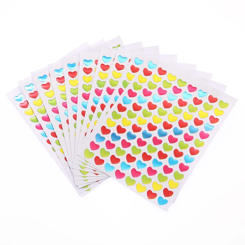 10 Sheets/Pack Of Children'S Mini Kindergarten Award Stickers Teacher Praise Praise Label Award Five-Pointed Star Heart Shape