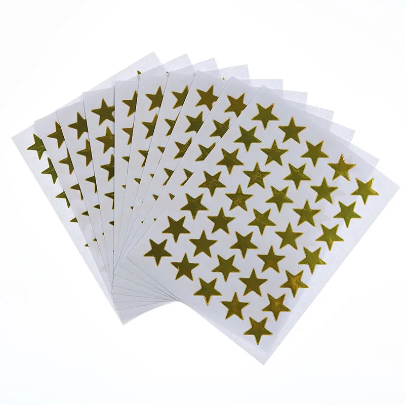 10 Sheets/Pack Of Children'S Mini Kindergarten Award Stickers Teacher Praise Praise Label Award Five-Pointed Star Heart Shape