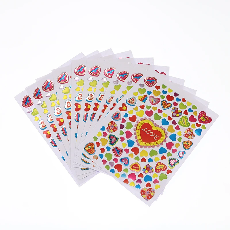 10 Sheets/Pack Of Children'S Mini Kindergarten Award Stickers Teacher Praise Praise Label Award Five-Pointed Star Heart Shape