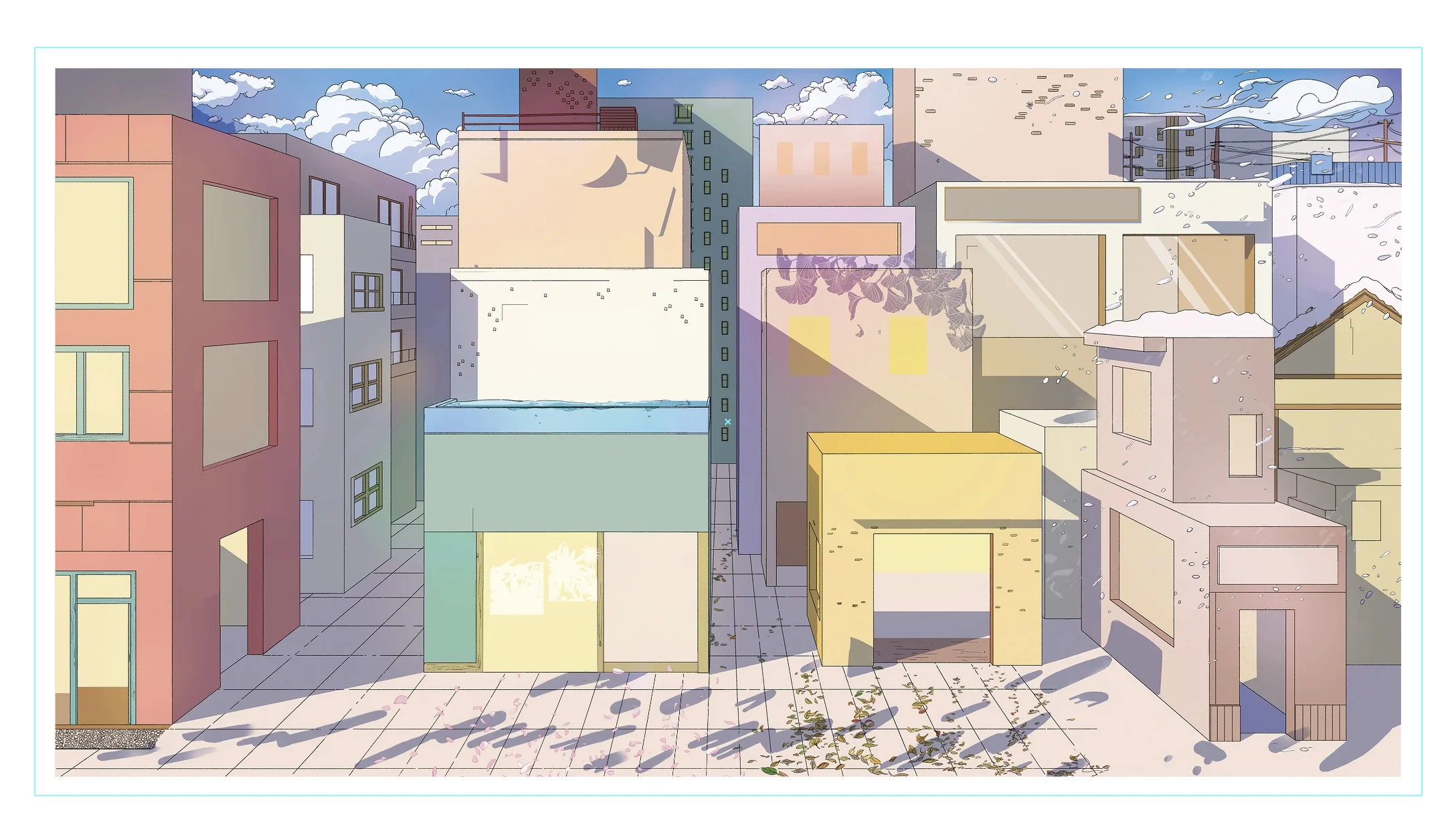 Kawaii 3D Cartoon Old Era Town Miniature Scene Stickers Visual Stacking DIY Toy Games Handmade Scrapbook Stickers Children Gifts