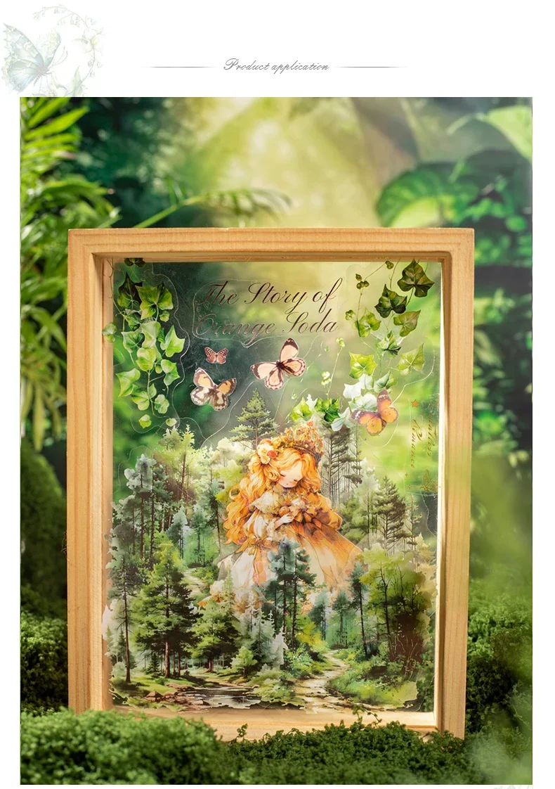 JIANWU Norwegian Forest Series Vintage Plant Landscaping Material Collage PET Sticker Creative DIY Journal Stationery