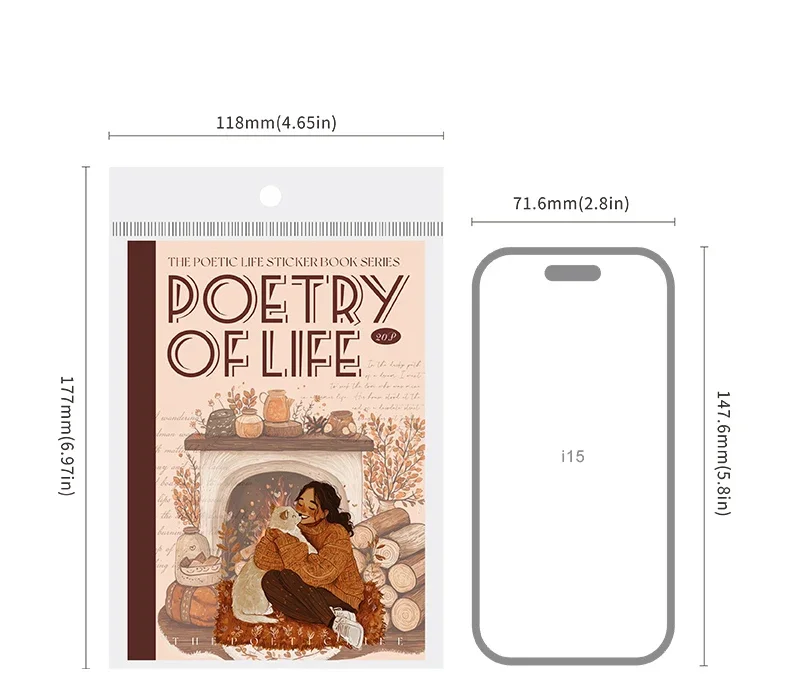 JIANWU Poetic Life Series Vintage Character Landscaping Material Collage Sticker Book Creative DIY Journal Stationery