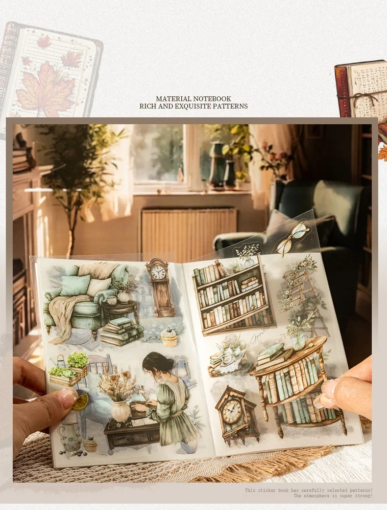 JIANWU Poetic Life Series Vintage Character Landscaping Material Collage Sticker Book Creative DIY Journal Stationery
