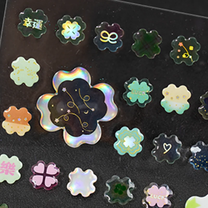 Mr Paper PET Holographic Silver Resin Coated Sticker Single Sheet Glitter Transparent Decal Planner Phone Case DIY Decoration