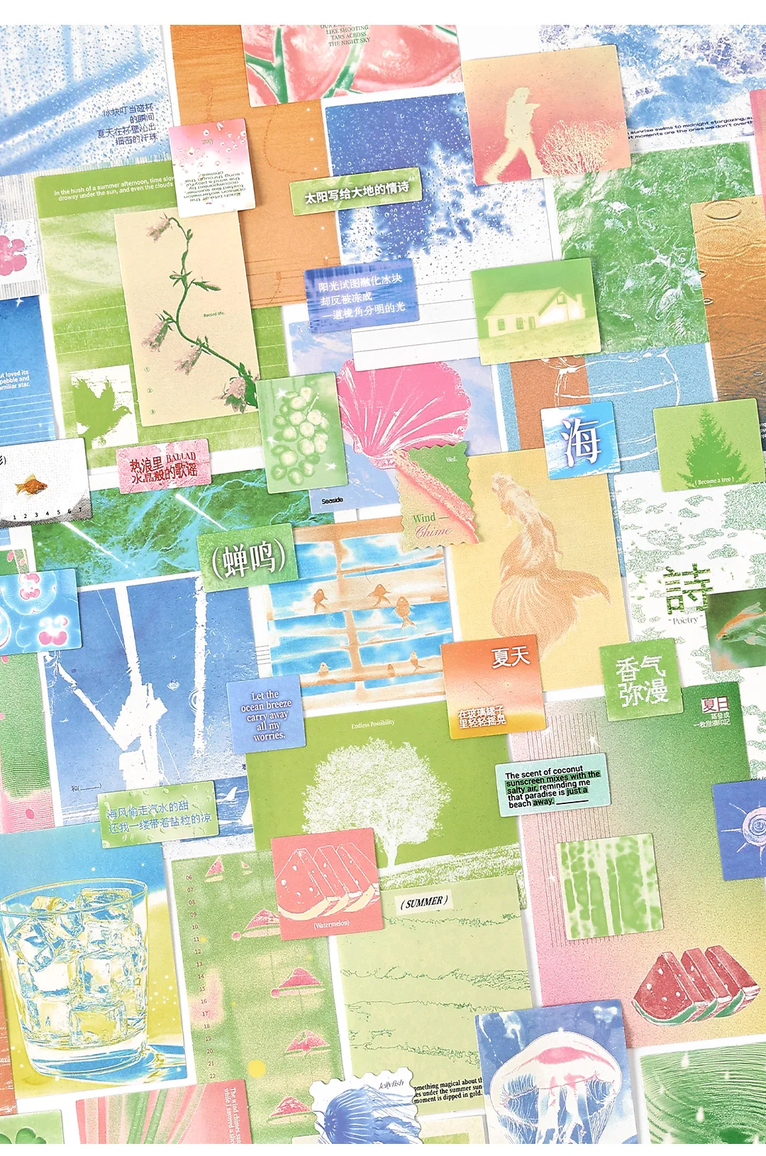 40pcs Dream Shelter Series Ins Landscape Sticker Material Pack Creative Collage DIY Junk Journal Scrapbook Aesthetic Supplies