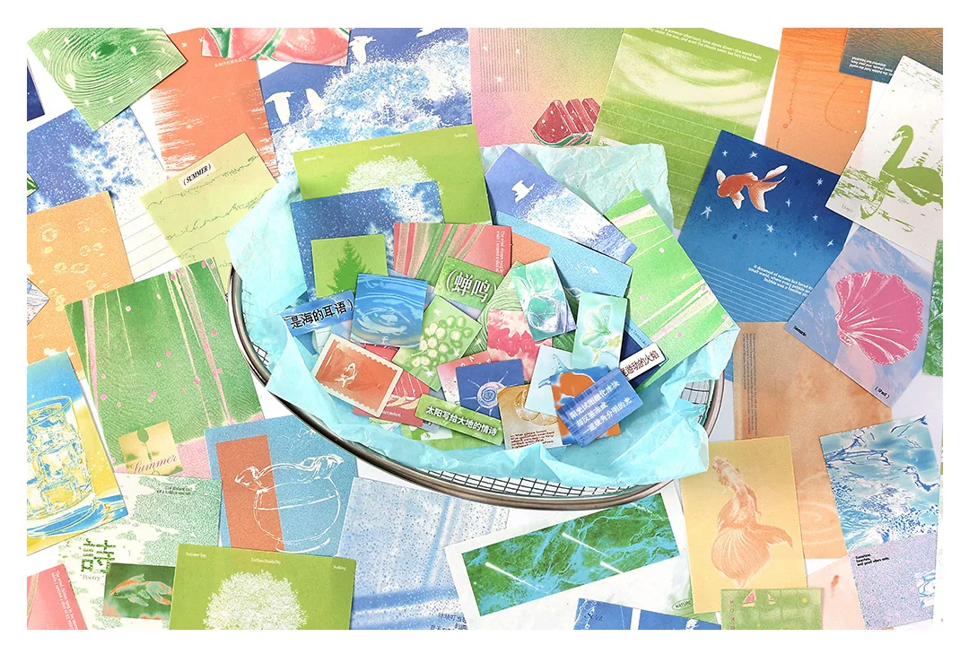 40pcs Dream Shelter Series Ins Landscape Sticker Material Pack Creative Collage DIY Junk Journal Scrapbook Aesthetic Supplies