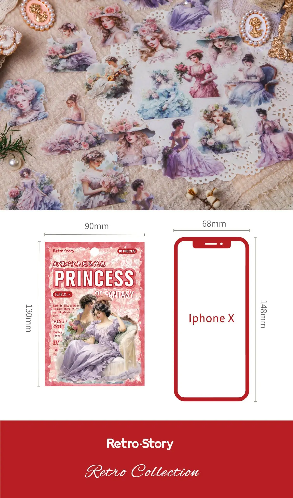 10pcs/lot Kawaii Stationery Stickers Princess of Illusion Diary Planner Decorative Mobile Stickers Scrapbooking DIY Sticker