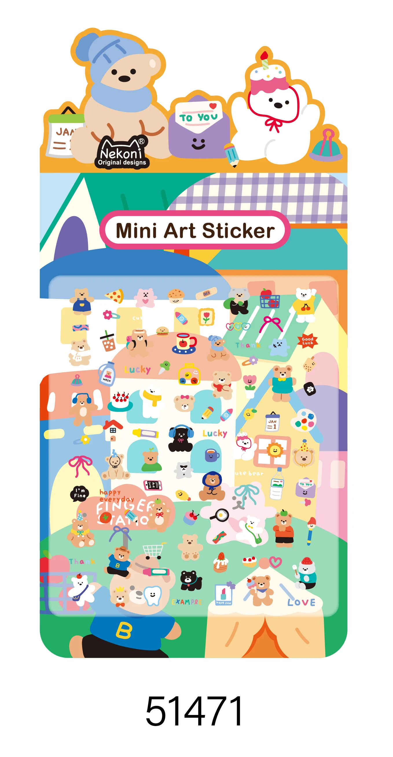 Korean Import NEKONI Mini Sweet Animals Cartoon Art Stickers Scrapbooking Diy Journaling Stationery School Nail Stickers