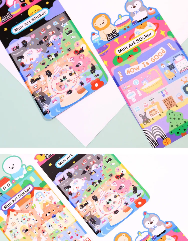 Korean Import NEKONI Mini Sweet Animals Cartoon Art Stickers Scrapbooking Diy Journaling Stationery School Nail Stickers