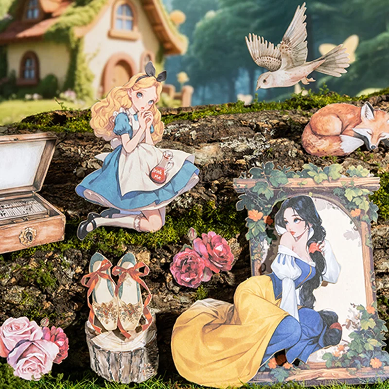 Mr Paper 45pcs/3dags Fairytale Adventure Story Theme Hard Card Sticker DIY Handbook Card Photo Frame Scrapbook Diary Magazine