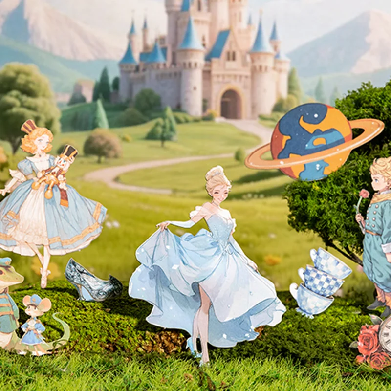 Mr Paper 45pcs/3dags Fairytale Adventure Story Theme Hard Card Sticker DIY Handbook Card Photo Frame Scrapbook Diary Magazine