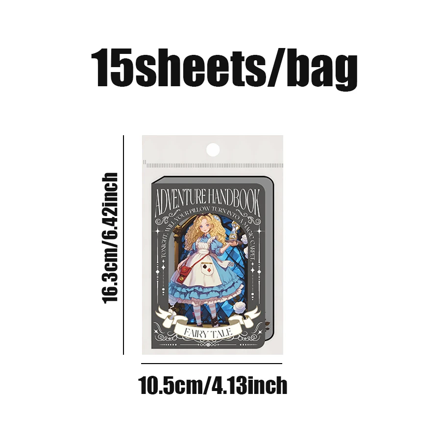 Mr Paper 45pcs/3dags Fairytale Adventure Story Theme Hard Card Sticker DIY Handbook Card Photo Frame Scrapbook Diary Magazine