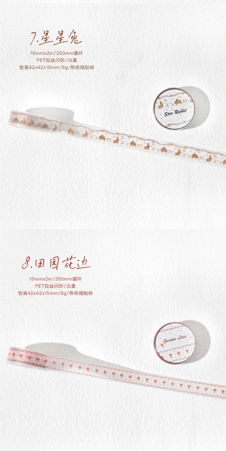 Journal GO 1.5x200cm Fantasy Lace Original Lace Trim PET Tape DIY Scrapbook Card Journaling Planner Decorative Masking Tape