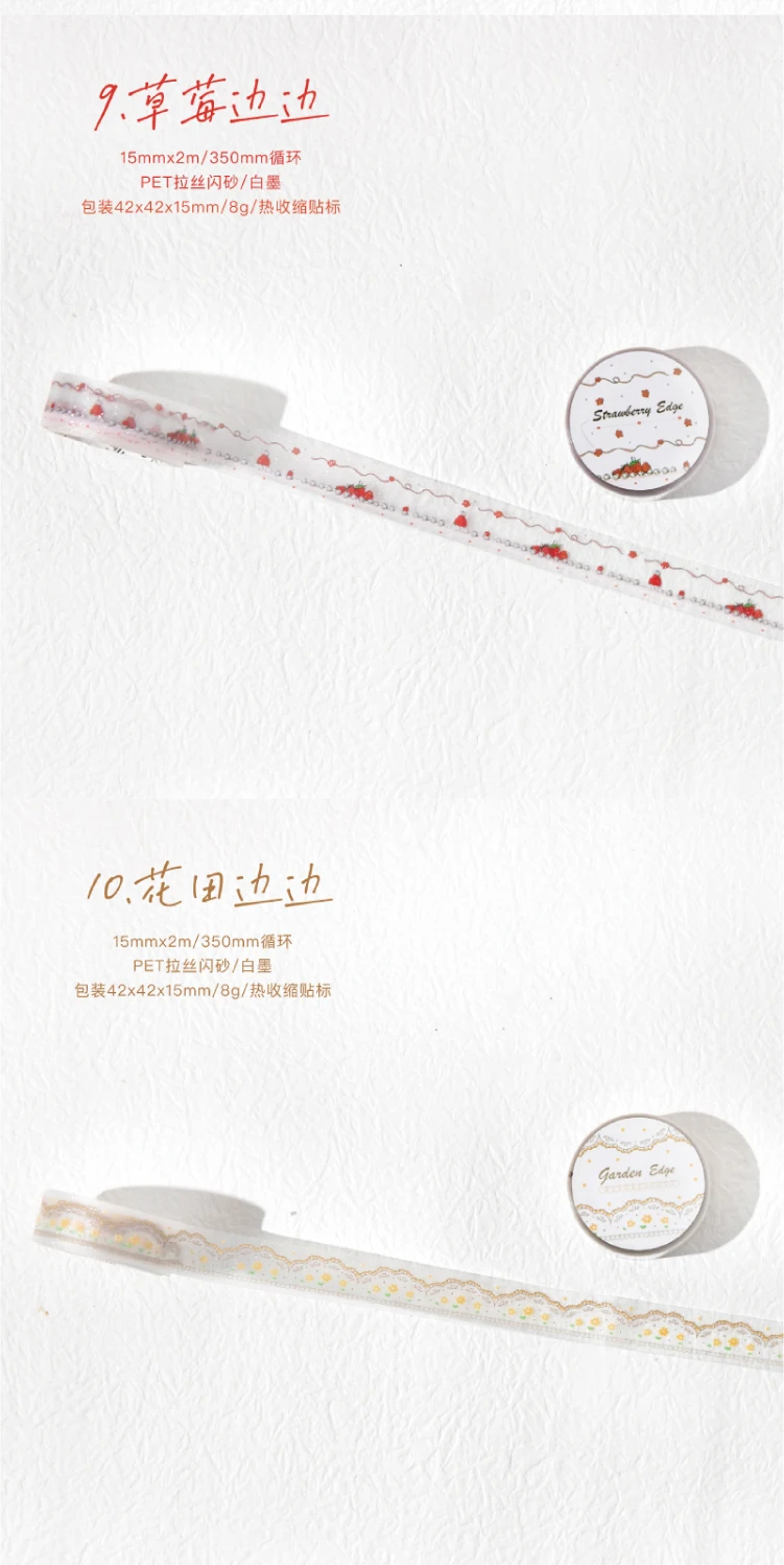 Journal GO 1.5x200cm Fantasy Lace Original Lace Trim PET Tape DIY Scrapbook Card Journaling Planner Decorative Masking Tape