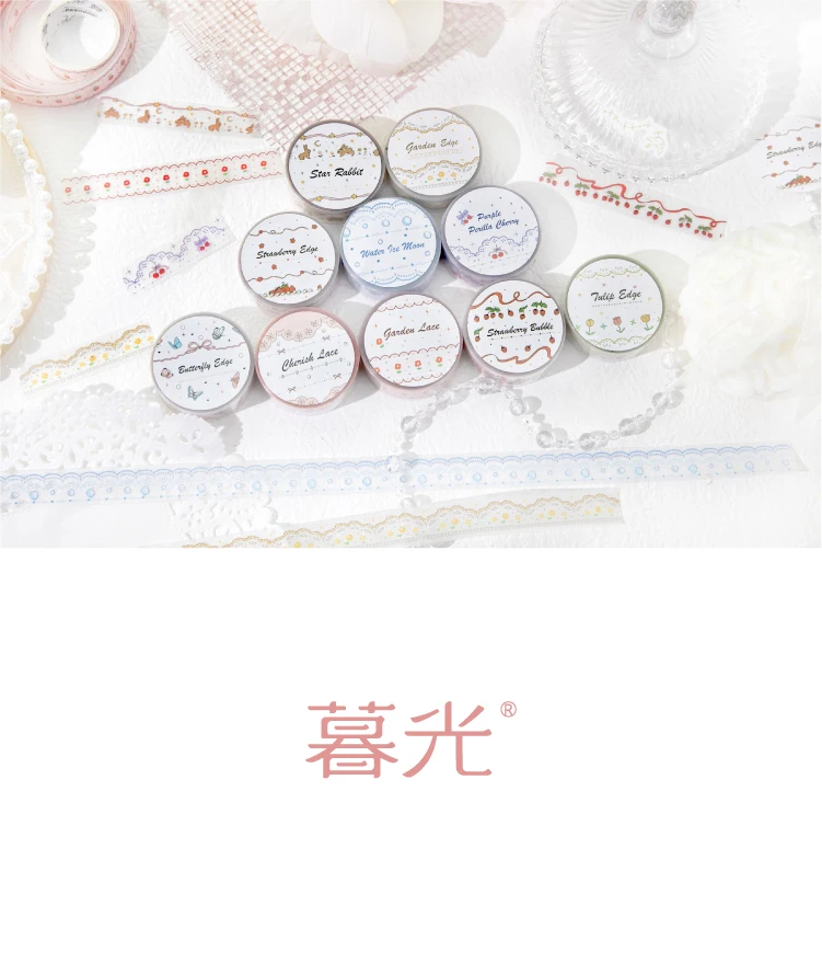 Journal GO 1.5x200cm Fantasy Lace Original Lace Trim PET Tape DIY Scrapbook Card Journaling Planner Decorative Masking Tape